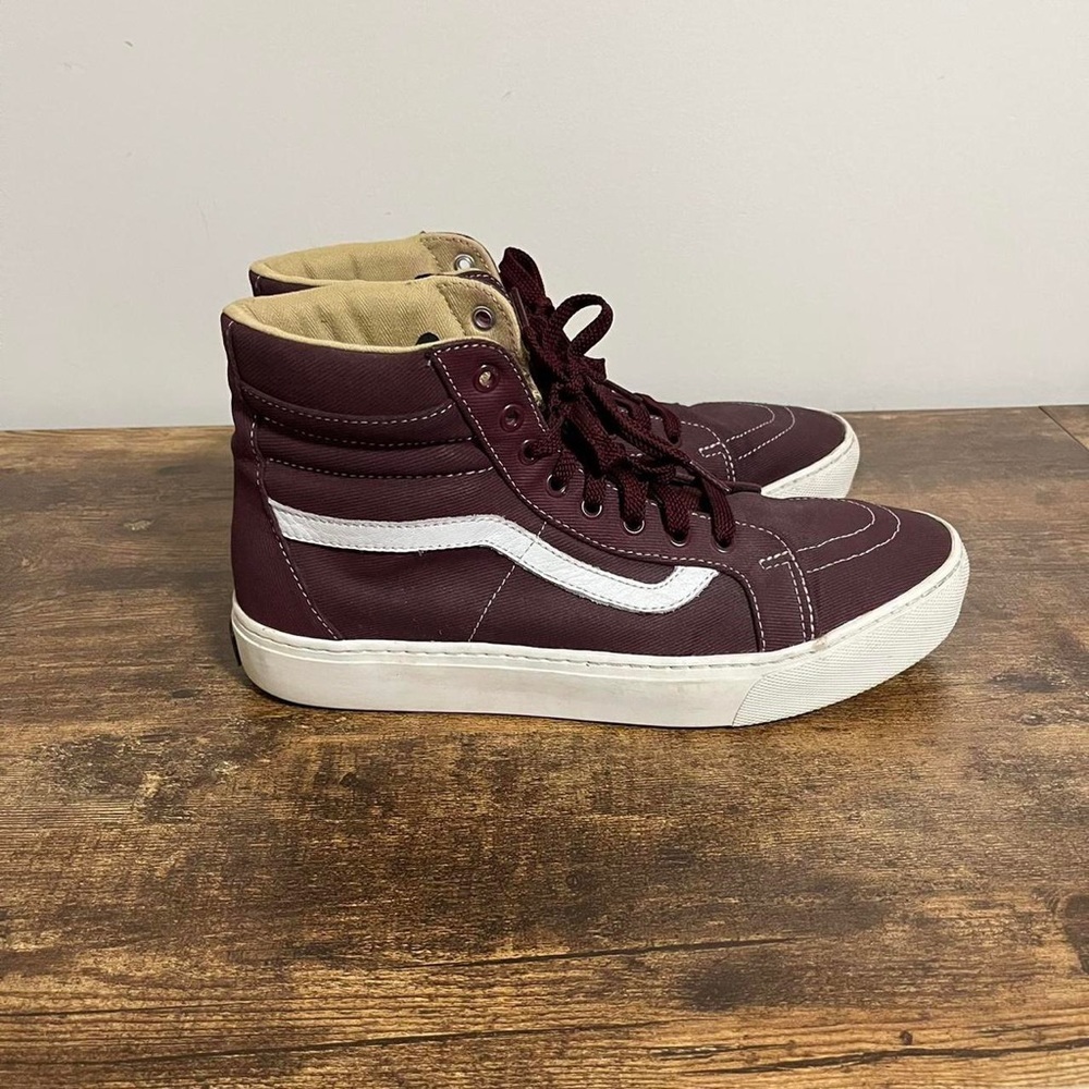 Vans sk8 hi premium in burgundy